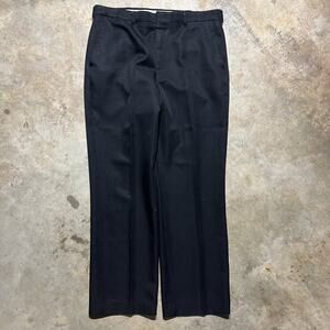 Vintage 70s Comfort Action Black Talon Trousers 34x30